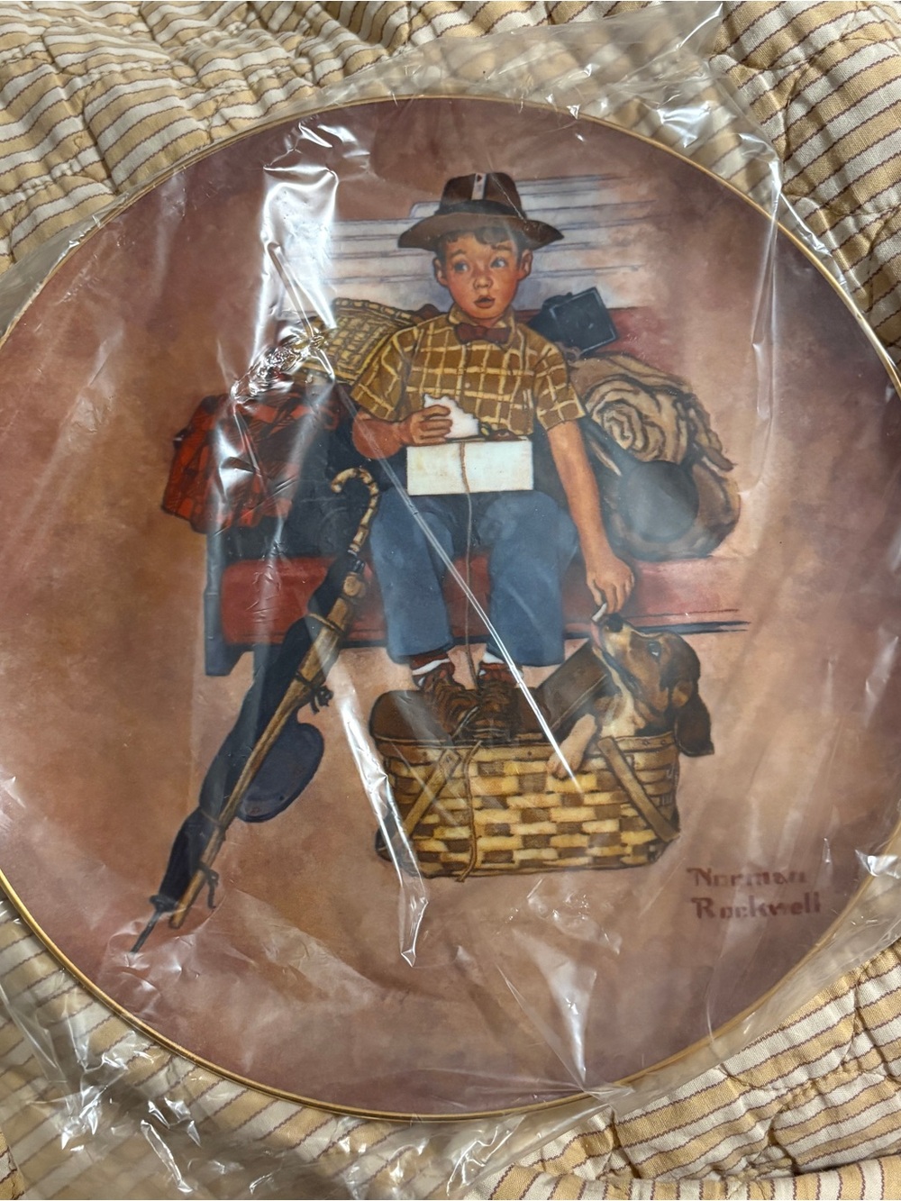 New Factory Sealed Vintage Norman Rockwell Collector Plate “Scotty’s Stowaway”